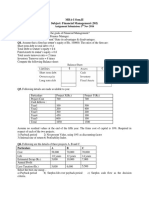 MBA-I Sem - II Subject: Financial Management (202) : Assignment Submission: 5 Nov 2016