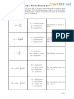 SAT Subject Physics Formula Reference