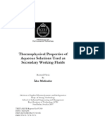 Thermo Physical Properties of Aqueous Solutions - Secondary Fluid
