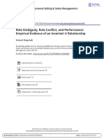 Role Ambiguity, Role Conflict, and Performance: Empirical Evidence of An Inverted U Relationship