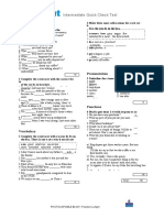 Intermediate Quick Check Test 1A: Grammar