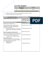 Lesson Plan Template: Date Subject Number of Students Grade