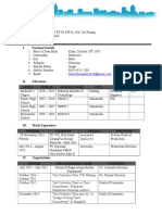 Curriculum Vitae: Permanent Employees Internship