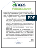 Po-Ge-001 Politica Integrada de Medio Ambiente, Calidad, Seguridad, Salud Ocupacional y Responsabilidad Social