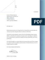 Ejemplo de Carta de Solicitud Desestimada