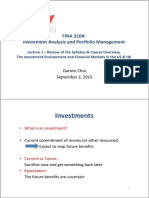 Investments: FINA 3104: Investment Analysis and Portfolio Management