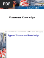 Consumer Knowledge: Roger D. Blackwell, Paul W. Miniard, and James F. Engel, Consumer Behavior, Ninth Edition