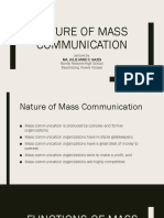 Nature of Mass Communication