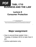 Lecture 8 (Consumer Law) Powerpoint Slides