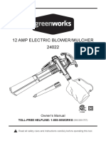 Greenworks 12 Amp Electric Blower Mulcher Owner's Manual