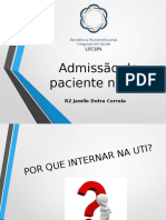 Admissão Do Paciente Na UTI