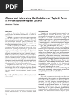 Clinical and Laboratory Manifestations of Typhoid Fever at Persahabatan Hospital, Jakarta