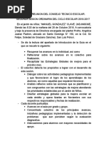 Acta de Reunion Del Consejo Tecnico Escolar