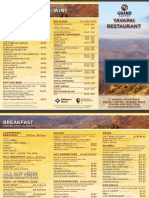 Yavapai Lodge Restaurant Menu 2015