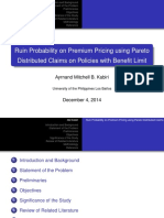 Ruin Probability On Premium Pricing Using Pareto Distributed Claims On Policies With Benefit Limit