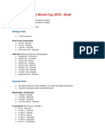 Point System For World Cup 2015 Draft: Batting Points