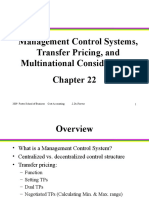 Management Control Systems, Transfer Pricing, and Multinational Considerations