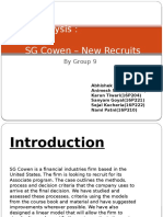 Case Analysis: SG Cowen - New Recruits: by Group 9