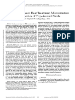 Correlation Between Heat Treatment Microstructure and Properties of Trip Assisted Steels