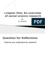 Chapter One: An Overview of Social Science Research: by DR - Shahid