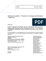 NCh18001.Of2004 Sistemas de Gestión - Prevensión de Riesgos Profesionales - Requisitos