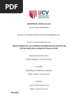 Estudio de Riesgo Sísmico de Las Viviendas Informales Del Distrito de Víctor Larco de La Ciudad de Trujillo - 2016