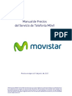 Manual de Precios Del Servicio de Telefonia Movil Movistar Espana Contrato