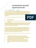 El Comportamiento Grupal en Las Organizaciones