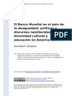 Domenech, Eduardo (2007) - El Banco Mundial en El Pais de La Desigualdad Politicas y Discursos Neoliberales Sobre Diversidad Cultural y Ed (..)