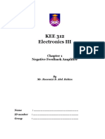 KEE 312 Electronics III: Negative Feedback Amplifier