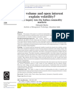 Do Volume and Open Interest Explain Volatility?: An Inquiry Into The Indian Commodity Markets