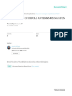 Simulations of Dipole Antenns Using HFSS: January 2004