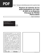 Ruptura de Tuberías de Los Intercambiadores de Calor E-3003 en La Estación Principal de PDVSA Petrocedeño