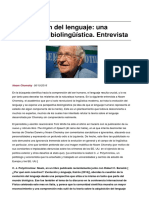 Chomsky, N. La Evolución Del Lenguaje Una Perspectiva Biolingüística