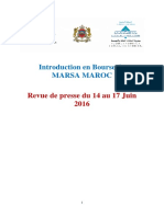 Revue de Presse-Introduction en Bourse Marsa Maroc