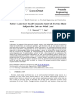 Failure Analysis of Small Composite Sandwich Turbine Blade Subjected To Extreme Wind Load