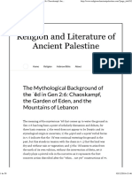 The Mythological Background of The - Ed in Gen 2 - 6 - Chaoskampf, The Garden of Eden, and The Mountains of Lebanon Religion and Literature of Ancient Palestine