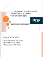 Formwork, Shuttering and Scaffoldings Technologies