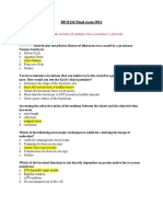 BIO2134 Final Exam 2011: This Part of The Exam Includes 40 Multiple Choice Questions (1 Pts/each)