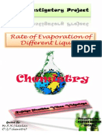 Chemistry Investigatory Project Rate of Evaporation of Different Liquids