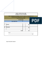 Schedule of Quantities