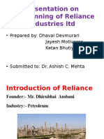 Tax Planning of Reliance