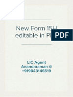 New Form 15H For Fixed Deposits Editable in PDF