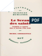 Michel Chodkiewicz, Le Sceau Des Saints, Prophétie Et Sainteté Dans La Doctrine D'ibn Arabî