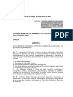 Lei - 578 - 003 Patrimônio Artistico e Cultural Barreiras