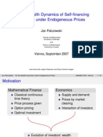 On The Wealth Dynamics of Self-Financing Portfolios Under Endogenous Prices