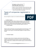 Types of Companies Registered in SECP