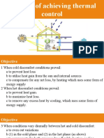 Methods of Achieving Thermal Comfort