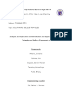 Analysis and Evaluation On The Solution and Application of Oblique Triangles On Modern Trigonometry