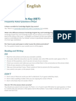 Cambridge English: Key (Ket) : Frequently Asked Questions (Faqs)